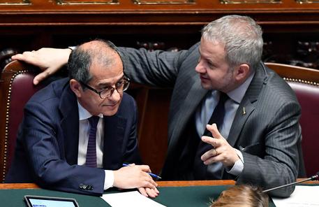 Il ministro Giovanni Tria e Claudio Borghi © ANSA