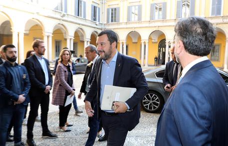 Il ministro dell'Interno Matteo Salvini in prefettura a Milano © ANSA