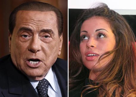 Silvio Berlusconi e Karima El Mahroug in una combo © ANSA