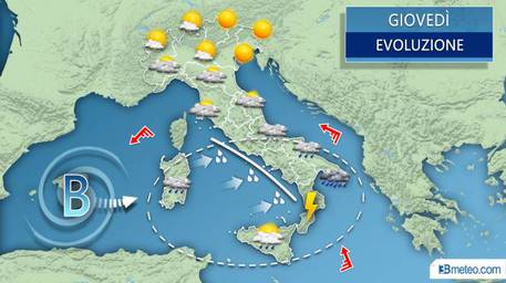 Tra mercoledì e giovedì il vortice raggiunge parte dell'Italia © Ansa