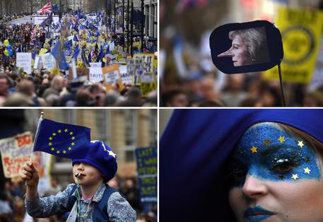 Alcune immagini della piazza no Brexit di sabato © ANSA