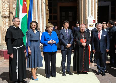 Ad Assisi i reali di Giordania, Merkel e Conte © ANSA