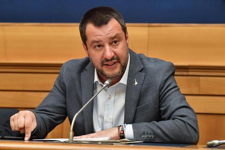 Matteo Salvini durante una conferenza stampa presso la sala stampa della Camera © ANSA