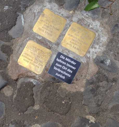 Risultati immagini per pietre inciampo roma 29 maggio 2019