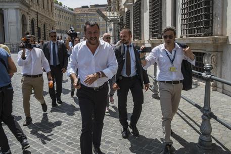 Il vicepremier e ministro dell'Interno Matteo Salvini arriva a Palazzo Chigi © ANSA