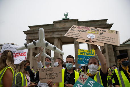 La protesta dei lavoratori della Lufthansa (Foto d'archivio) © EPA