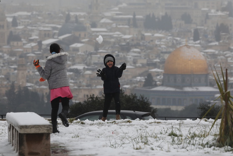 La neve a Gerusalemme © ANSA