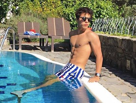 Una foto di Ciro Grillo a bordo piscina dal suo profilo Instagram © ANSA