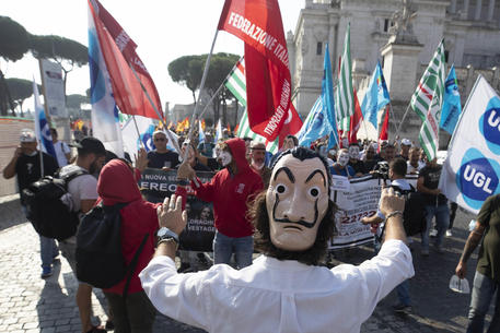 La protesta dei lavoratori Alitalia © ANSA