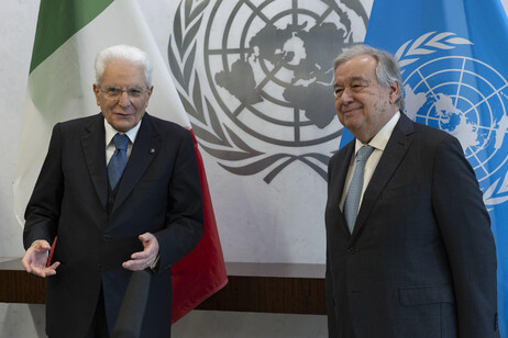 El presidente italiano con el secretario general de la ONU, Antonio Guterres.
