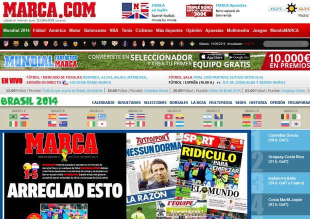 Mondiali: stampa Spagna a lutto, 'Che umiliazione' (foto: ANSA)