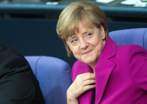 Angela Merkel oggi al Bundestag © EPA