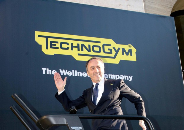 Nerio Alessandri, presidente e fondatore diTechnogym, durante il primo giorno di quotazione in Borsa  dI Technogym © ANSA