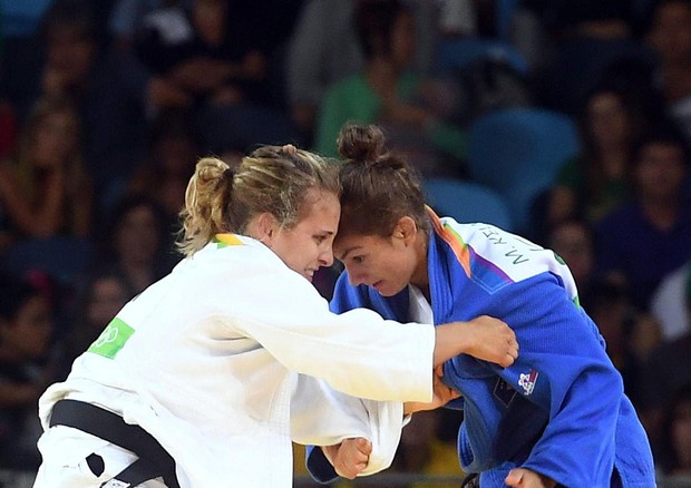 Odette Giuffrida a Rio nella finale contro la kosovara Majlinda Kelmendi (foto di Ciro Fusco) (foto: ANSA)