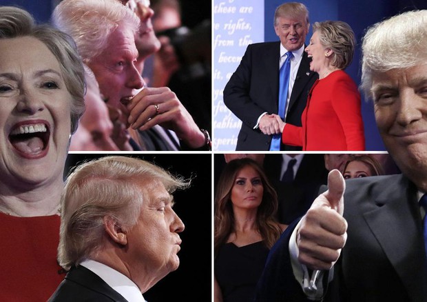 Combo Trump vs Clinton (foto: ANSA)