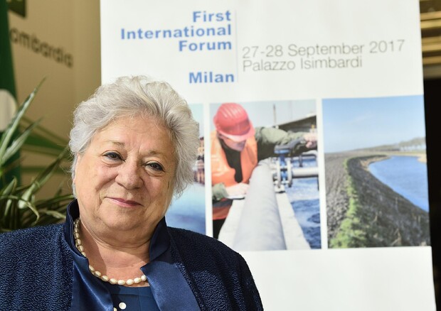 Livia Pomodoro, Presidente Milan Center for Food Law and Policy, durante la conferenza stampa di presentazione del Forum Internazionale 'Regole dell'acqua, regole della vita' © ANSA