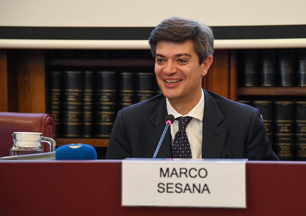Marco Sesana, AD di Generali Italia, durante la presentazione del progetto: ''Ora di futuro'', nella sala Koch di Palazzo Madama, Roma, 30 settembre 2019. © ANSA