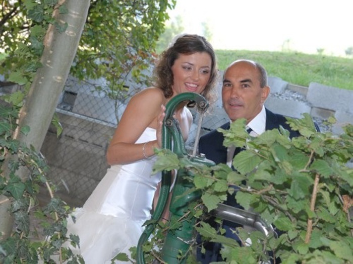 Elena Gusmeroli, il 31 agosto 2013 con papà per un evento speciale a Colorina (So) (foto: ANSA)