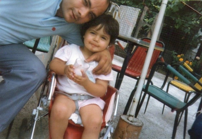 Brigida Migliore con il papà ad Acerno (Sa) (foto: ANSA)