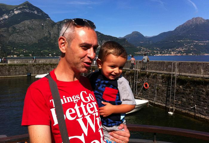 Giorgio ed il suo papà Alessandro (foto: ANSA)