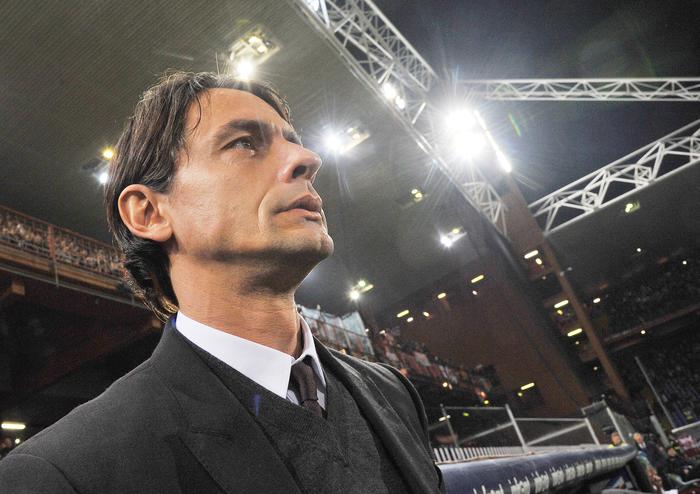Filippo Inzaghi sulla panchina del Milan (foto: ANSA)