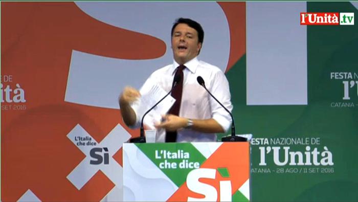 Renzi chiude la festa dell'Unità: 