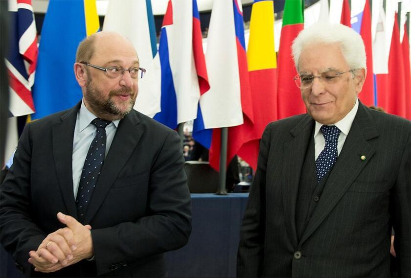 Martin Schulz e Sergio Mattarella - RIPRODUZIONE RISERVATA