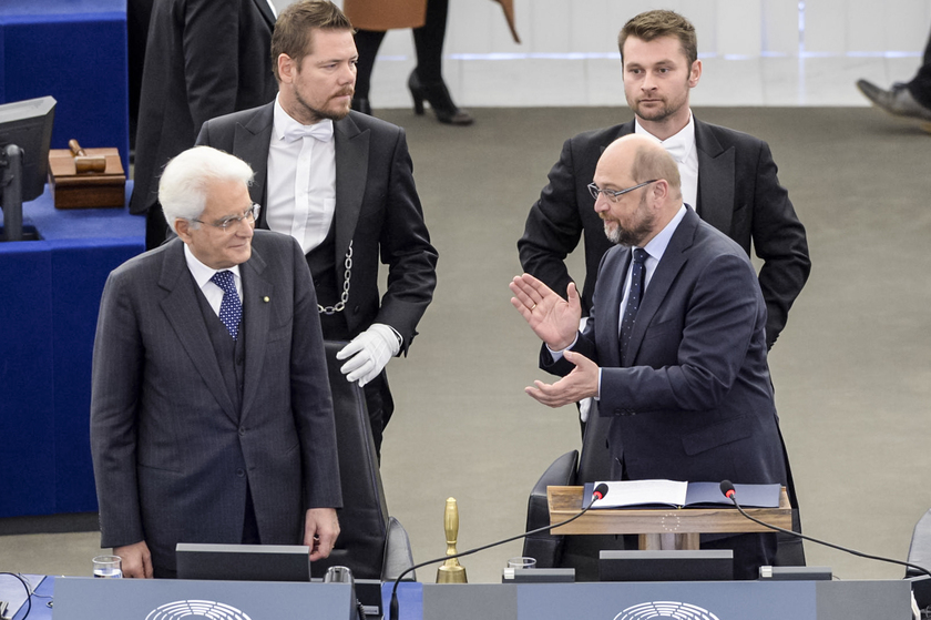 Mattarella e il presidente del Parlamento Ue Schulz © Parlamento Ue - RIPRODUZIONE RISERVATA