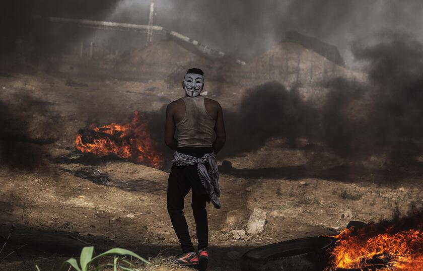 Clashes by Gaza-Israeli border © ANSA/EPA