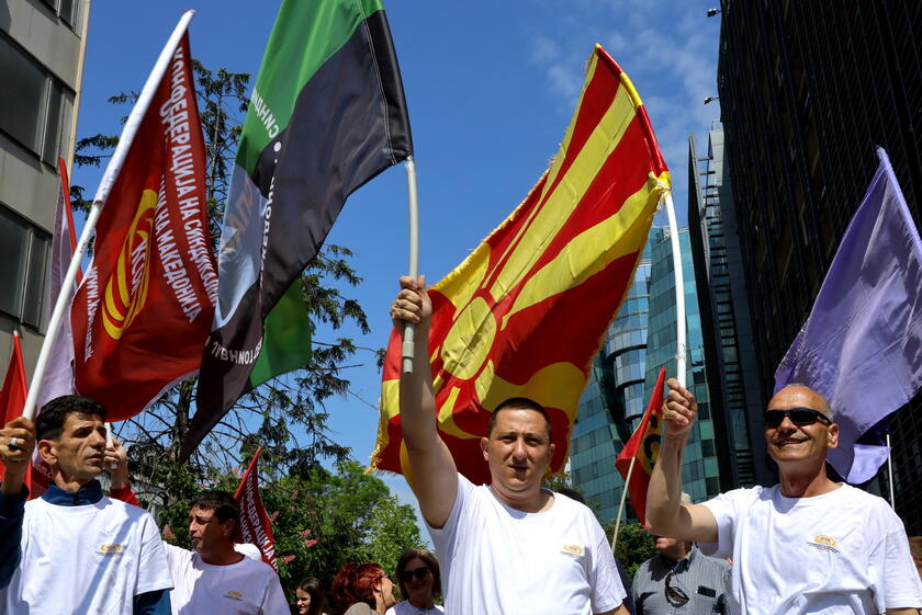 Las calles de Skopje repleta de trabajadores
