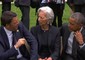 Inedito trio al G7 Obama, Renzi e Lagarde © ANSA