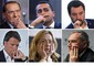 Silvio Berlusconi, Luigi Di Maio, Matteo Salvini, Matteo Renzi, Giorgia Meloni e Pietro Grasso © Ansa