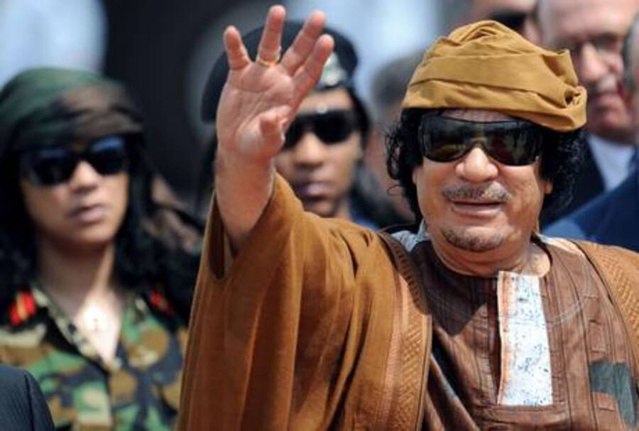 Libia. Un' immagine d'archivio del 29 agosto 2010 del leader libico Muammar Gheddafi. © Ansa