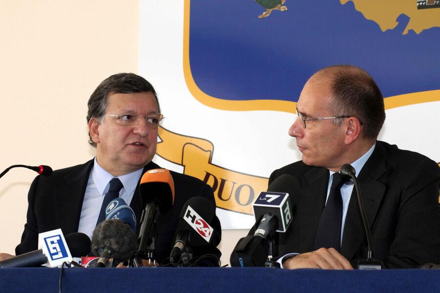 Letta e Barroso a Lampedusa © Ansa