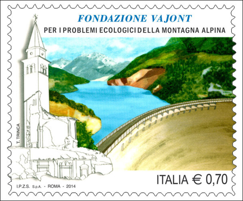 Vajont, Poste Italiane ha emesso un francobollo commemorativo in distribuzione in Italia in 800 mila esemplari © Ansa