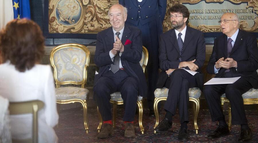 Giuliano Montaldo, Dario Franceschini, Giorgio Napolitano © Ansa