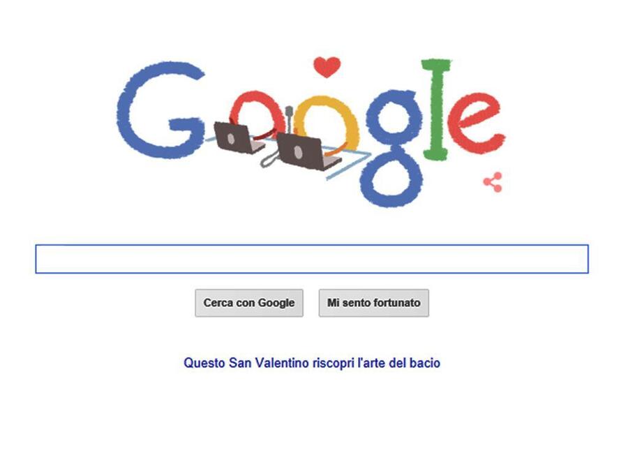 Il doodle di Google dedicato a San Valentino © Ansa