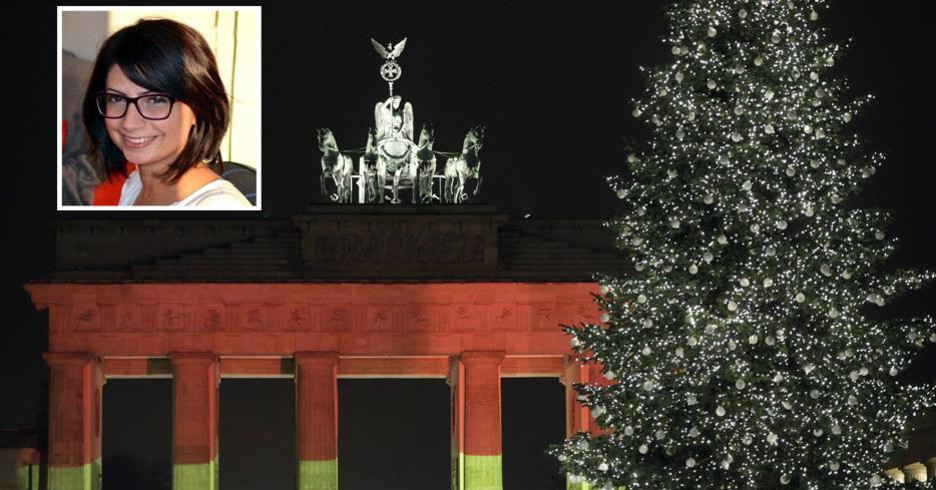 Strage di Berlino, la Porta di Brandeburgo con i colori tedeschi (ANSA)