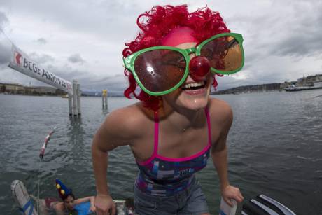 74th edition of the annual Christmas swimming in the lake of Geneva