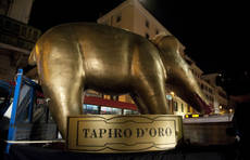 FOTO: A Palazzo Grazioli arriva 'Striscia' con Tapiro gigante