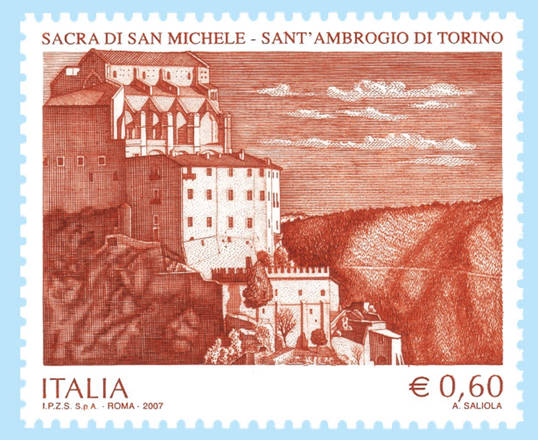Il francobollo emesso dalle Poste nel 2008 per la Sacra di San Michele