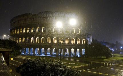 Fiocchi di neve al Colosseo
