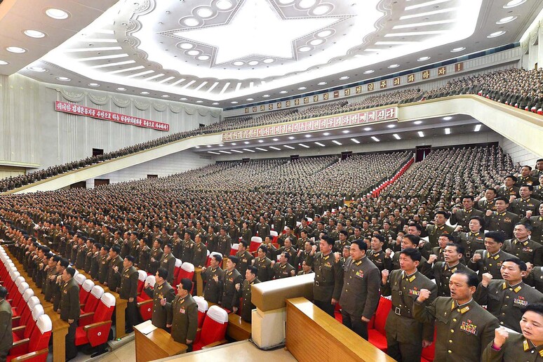 North Korean military rally in Pyongyang © ANSA/EPA