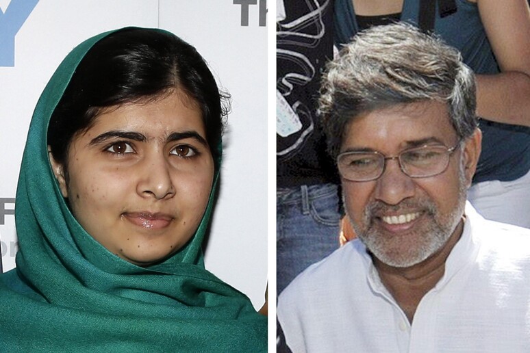 I due premi Nobel per la pace 2014, Malala e l 'attivista indiano Satyarthi - RIPRODUZIONE RISERVATA