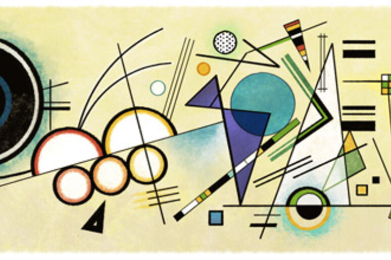 Il doodle di Google per i 148 anni della nascita di Vassily Kandinsky - RIPRODUZIONE RISERVATA