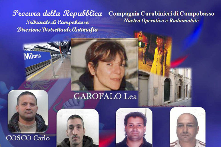 Lea Garofalo, la collaboratrice di giustizia che fu uccisa e sciolta nell 'acido  nel novembre 2009. In foto anche quattro delle sei persone che sono state condannate all 'ergastolo per l 'omicidio,  tra le quali l 'ex compagno della Garofalo, Carlo Cosco - RIPRODUZIONE RISERVATA