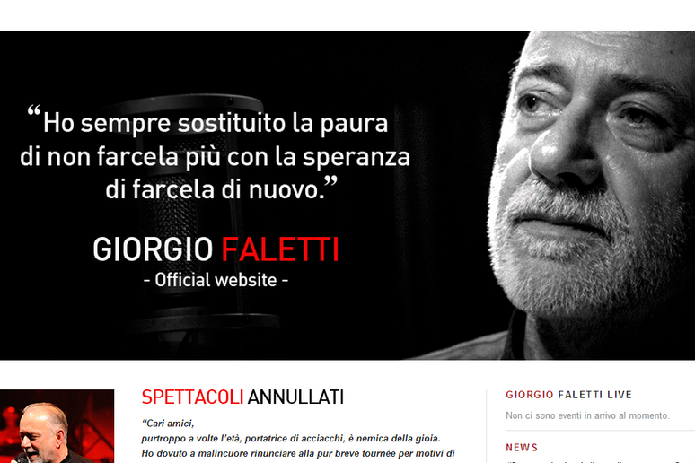 Dal sito ufficiale di Giorgio Faletti - RIPRODUZIONE RISERVATA
