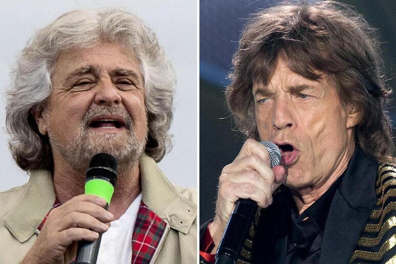 Una combo di Beppe Grillo e Mick Jagger - RIPRODUZIONE RISERVATA