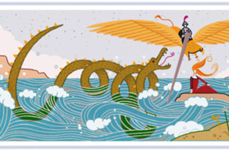 Il doodle di Google dedicato ad Ariosto - RIPRODUZIONE RISERVATA