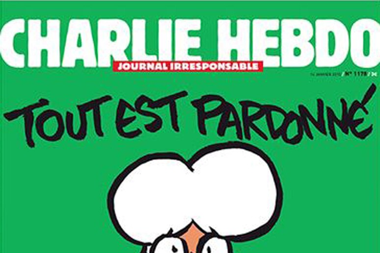 La copertina del prossimo numero di Charlie Hebdo, anticipata da Liberation - RIPRODUZIONE RISERVATA